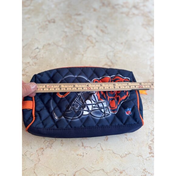 Chicago Bears Quilted Cosmetic Bag By Bradford Exchange - Picture 5 of 7